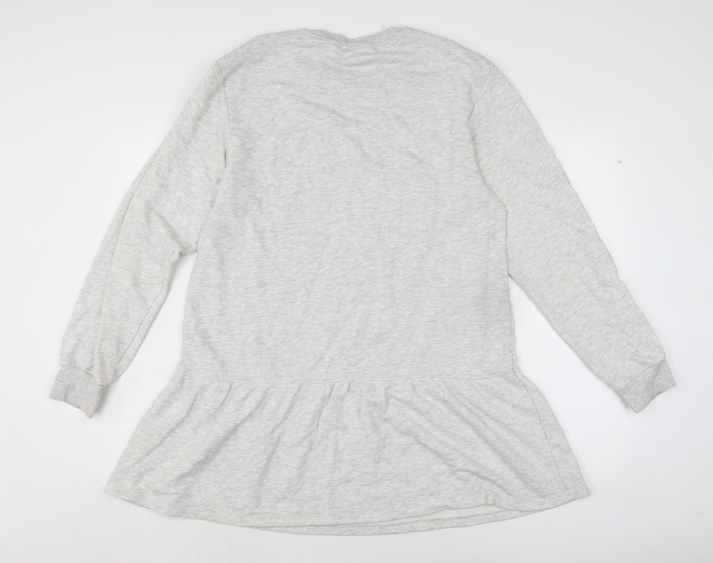 Divided Womens Grey Cotton Jumper Dress Size M Boat Neck