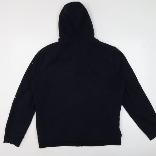 TEX Mens Blue Cotton Full Zip Hoodie Size L