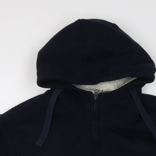 TEX Mens Blue Cotton Full Zip Hoodie Size L
