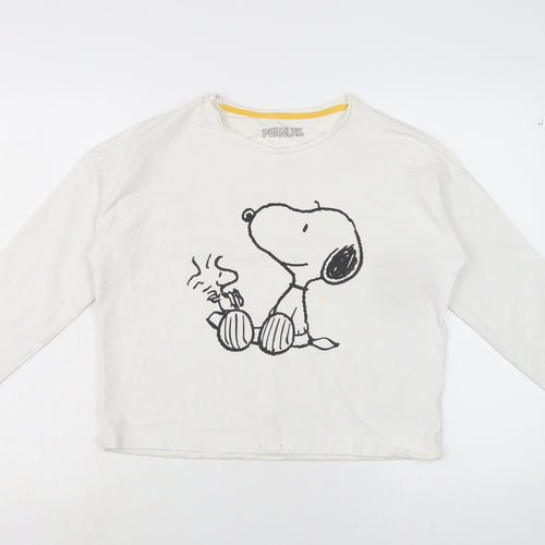Marks and Spencer Girls Ivory Cotton Pullover Sweatshirt Size 12-13 Years