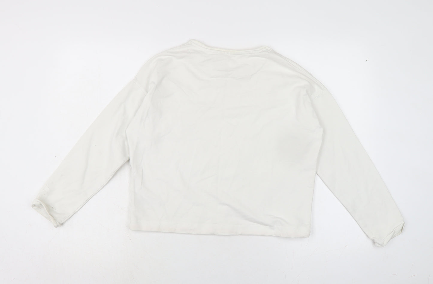 Marks and Spencer Girls Ivory Cotton Pullover Sweatshirt Size 12-13 Years
