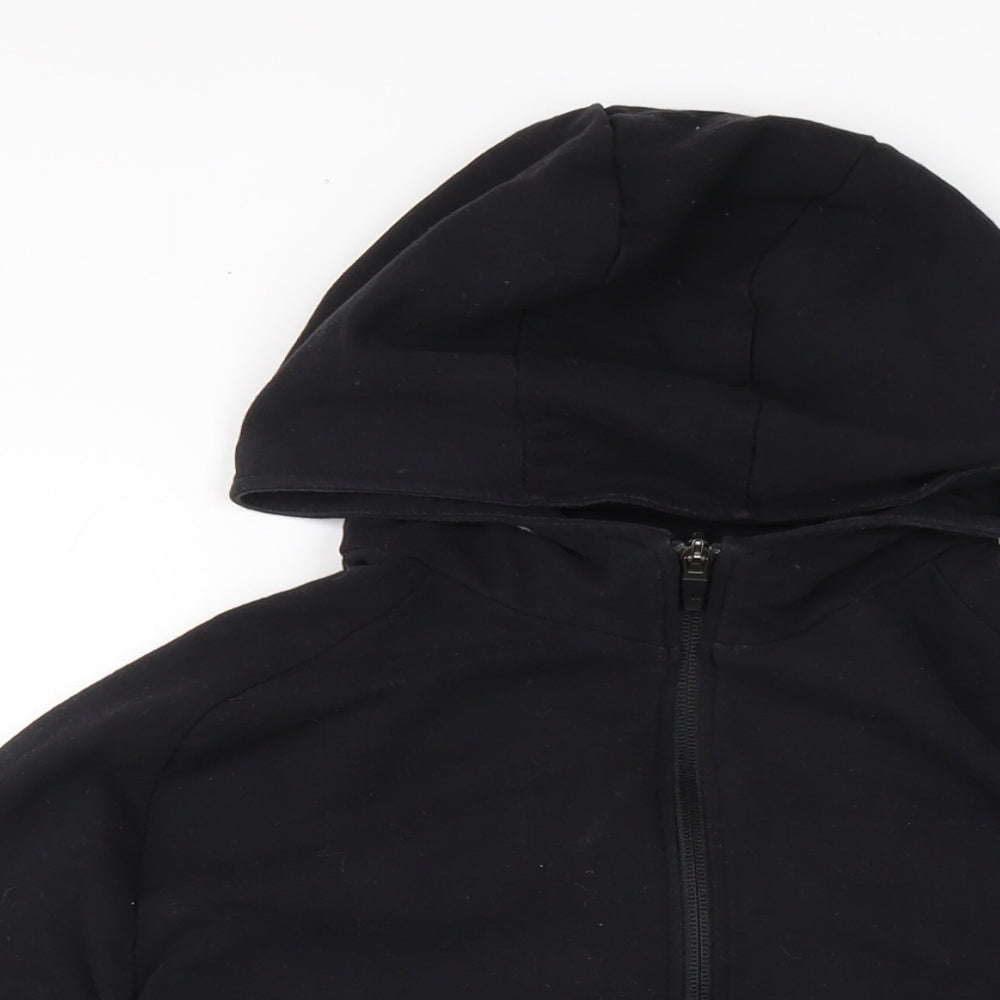 DECATHLON Mens Black Cotton Full Zip Hoodie Size L