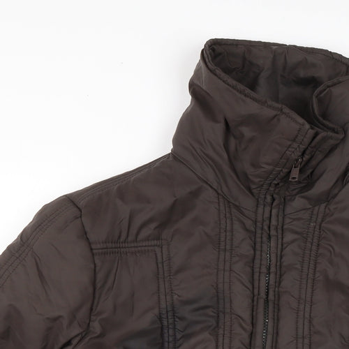 BHS Womens Brown Quilted Jacket Size 12 Zip
