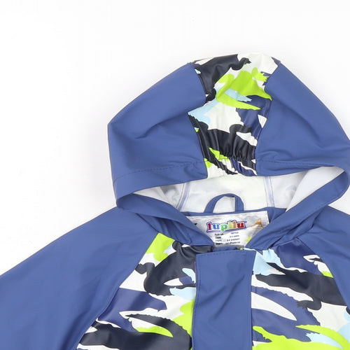 Lupilo Boys Blue Camouflage Anorak Jacket Size 2-3 Years Zip