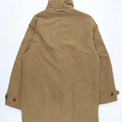 Downstairs Mens Brown Overcoat Coat Size 44 Zip