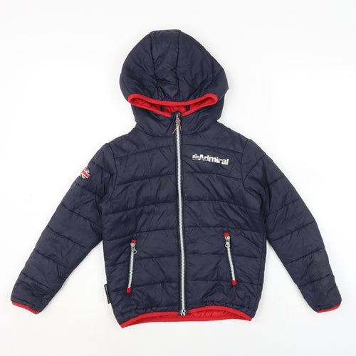 Admiral Boys Blue Puffer Jacket Jacket Size 6 Years Zip
