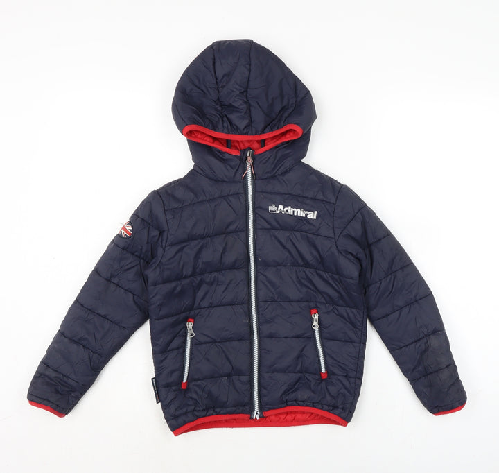 Admiral Boys Blue Puffer Jacket Jacket Size 6 Years Zip