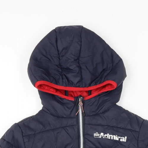 Admiral Boys Blue Puffer Jacket Jacket Size 6 Years Zip