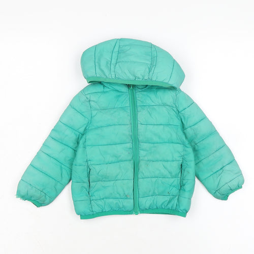 Dunnes Boys Green Puffer Jacket Jacket Size 12-18 Months Zip