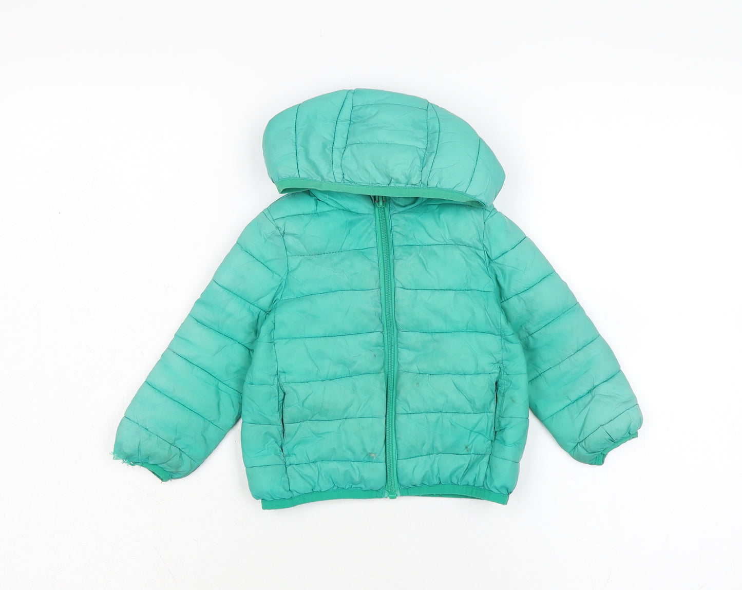 Dunnes Boys Green Puffer Jacket Jacket Size 12-18 Months Zip