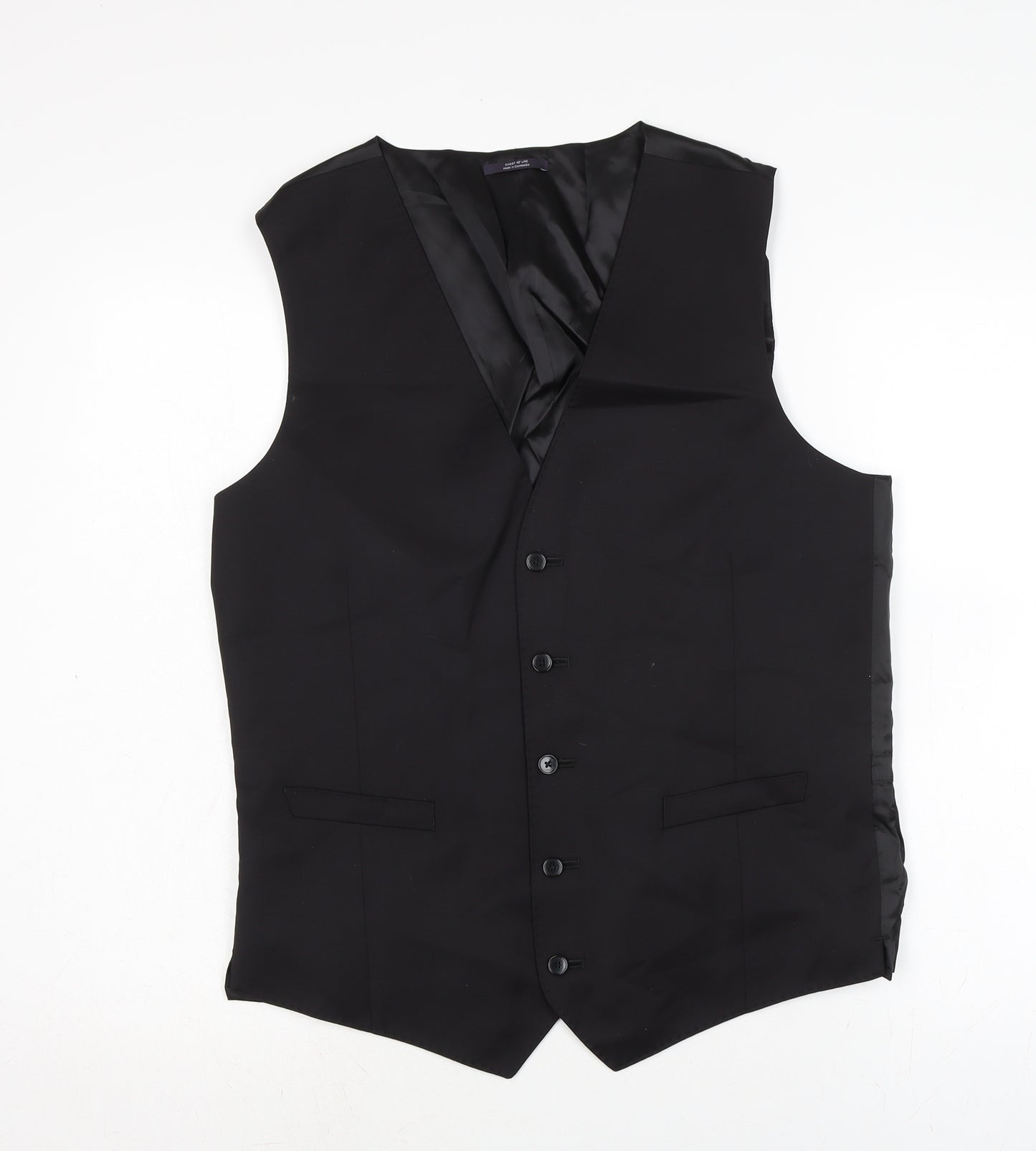 Marks and Spencer Mens Black Gilet Waistcoat Size XL Button