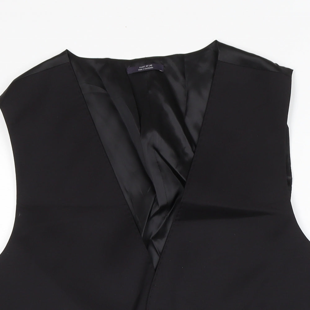 Marks and Spencer Mens Black Gilet Waistcoat Size XL Button