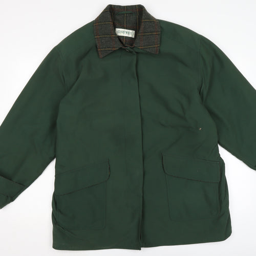 Henry white Mens Green Overcoat Coat Size L Button