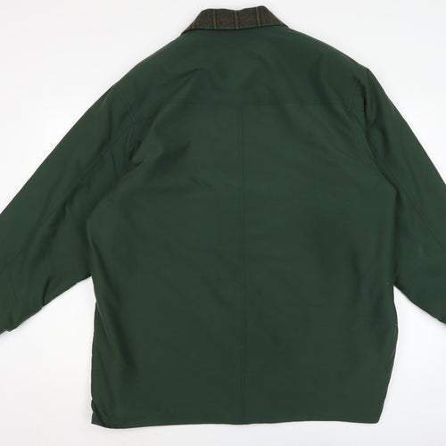 Henry white Mens Green Overcoat Coat Size L Button
