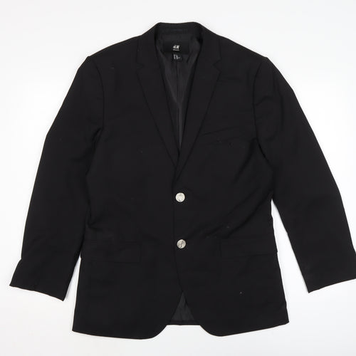 H&M Mens Black Jacket Size 40 Button