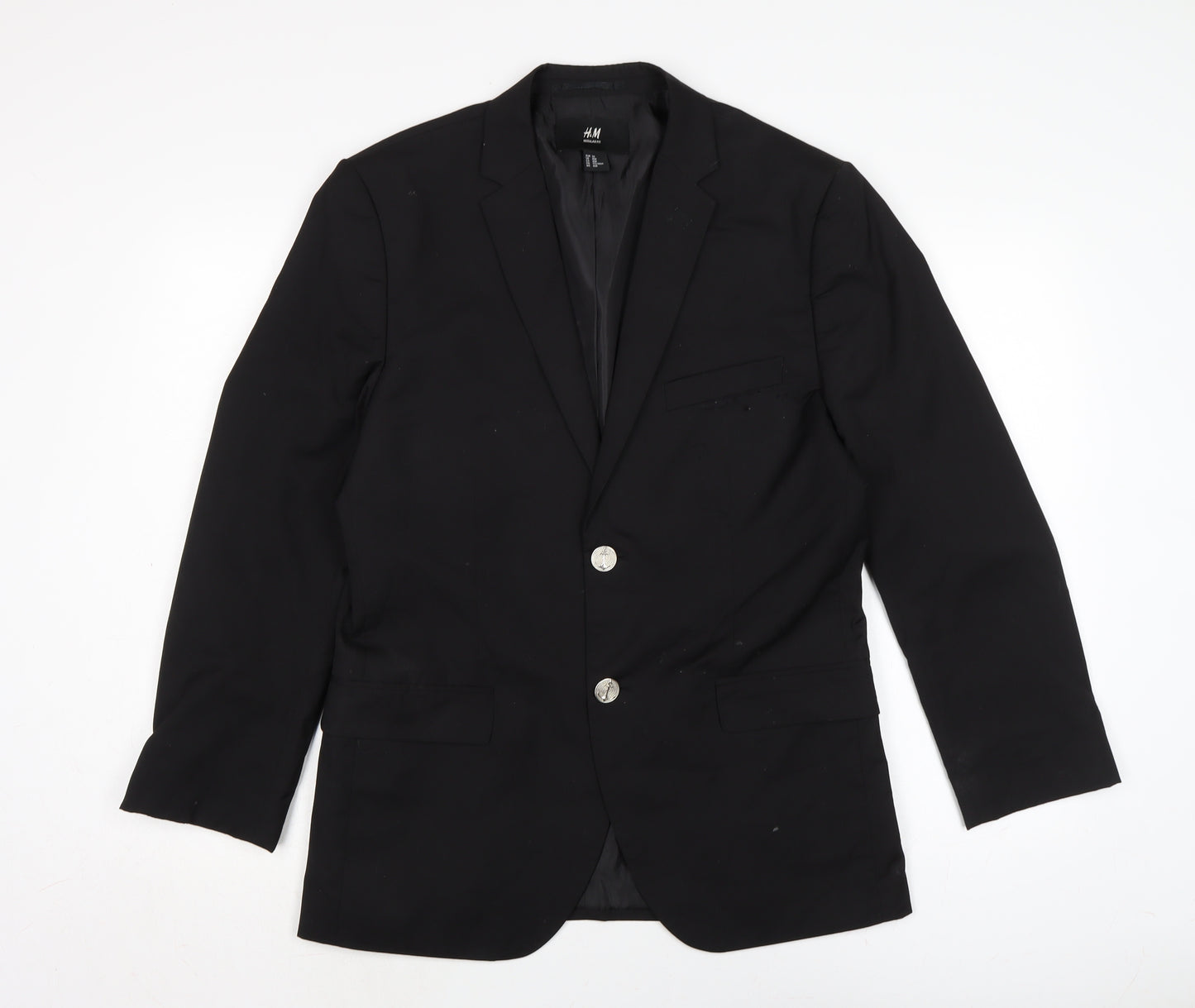 H&M Mens Black Jacket Size 40 Button
