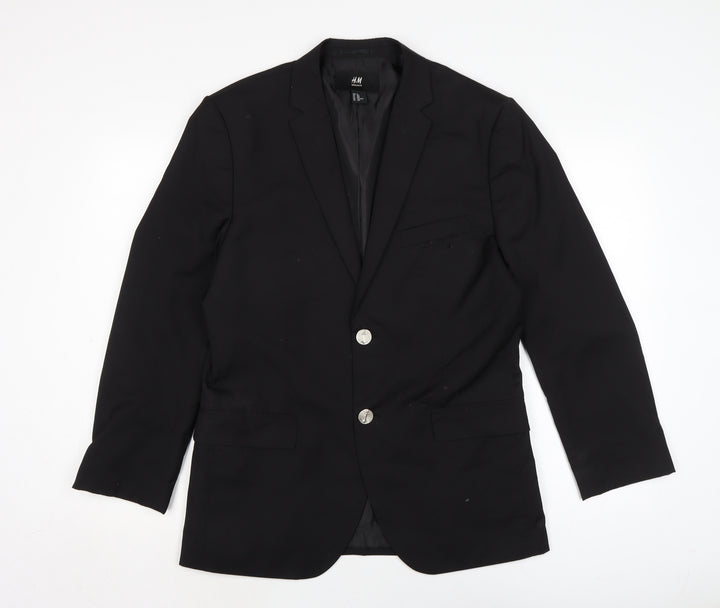 H&M Mens Black Jacket Size 40 Button