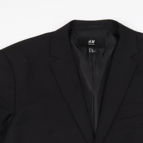 H&M Mens Black Jacket Size 40 Button