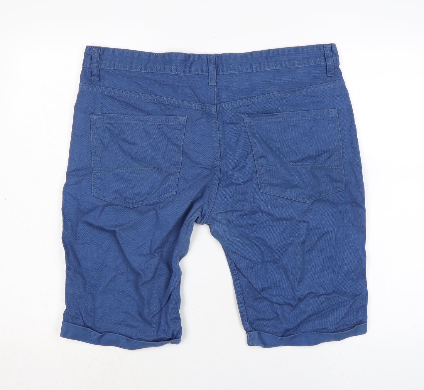 Denim & Co. Mens Blue Cotton Bermuda Shorts Size 36 in L10 in Regular Zip