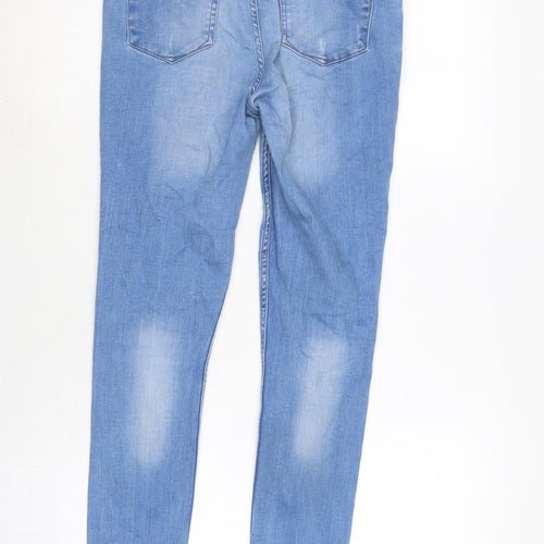 F&F Womens Blue Cotton Blend Tapered Jeans Size 28 in L27.5 in Regular Zip