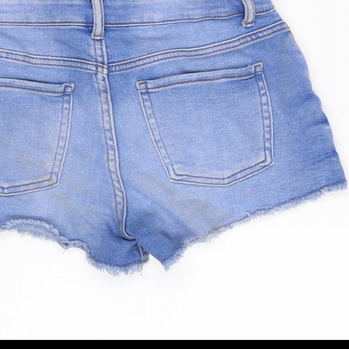 Denim & Co. Girls Blue Cotton Cut-Off Shorts Size 12-13 Years Regular