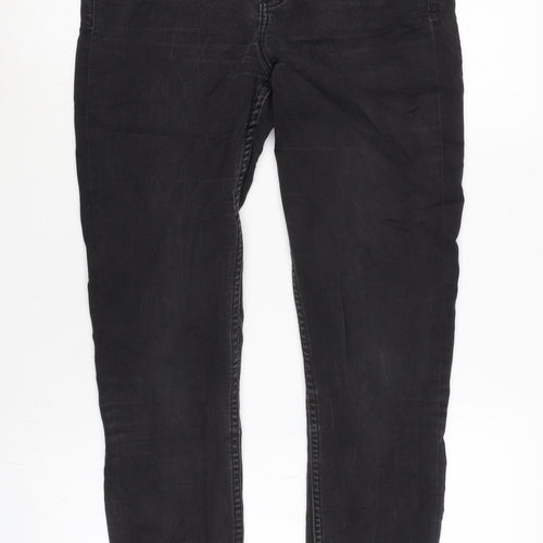 Monki Womens Grey Cotton Blend Tapered Jeans Size 28 in L29 in Slim Zip