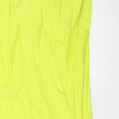 Zara Womens Yellow Viscose A-Line Size M Square Neck Zip