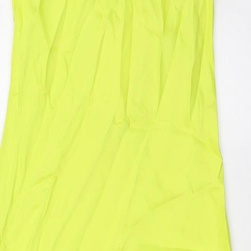 Zara Womens Yellow Viscose A-Line Size M Square Neck Zip