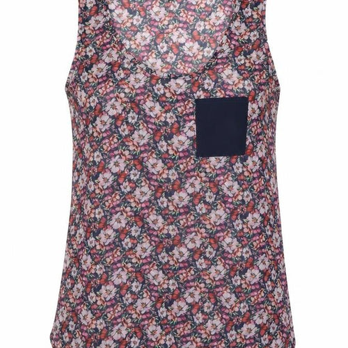Warehouse Womens Multicoloured Floral Polyester Camisole Tank Size 8 Round Neck - Sheer