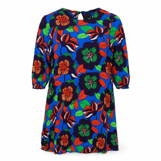 Front view of Next women’s multicoloured floral viscose a-line, size UK 16, round neck button