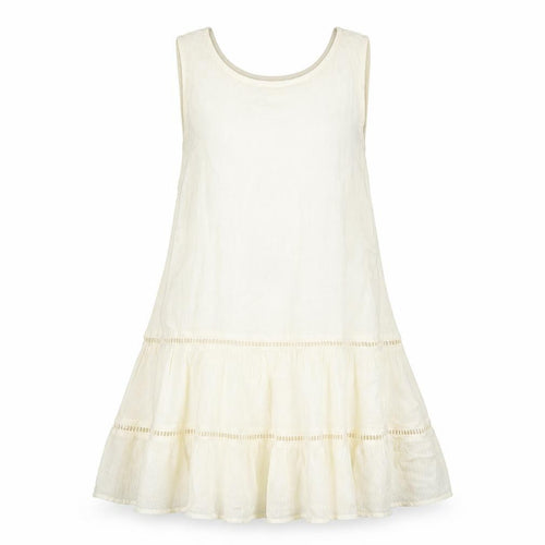 ASOS Womens Ivory Cotton A-Line Size 14 Boat Neck Tie