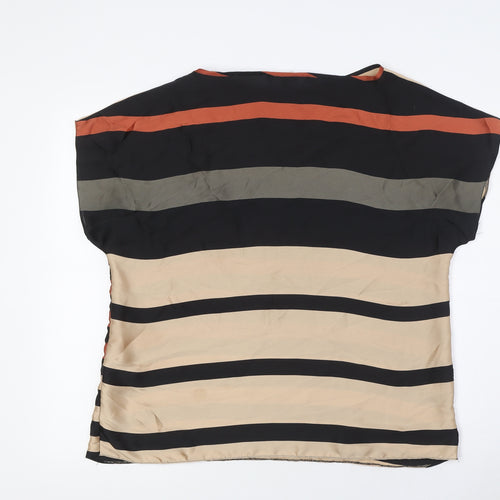 Wallis Womens Multicoloured Striped Polyester Basic T-Shirt Size 16 Boat Neck