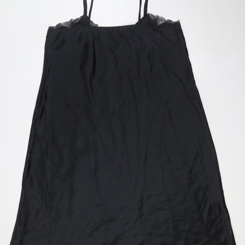 Joanna Hope Womens Black Solid Polyester Cami Dress Size 24 - Floral Embellished