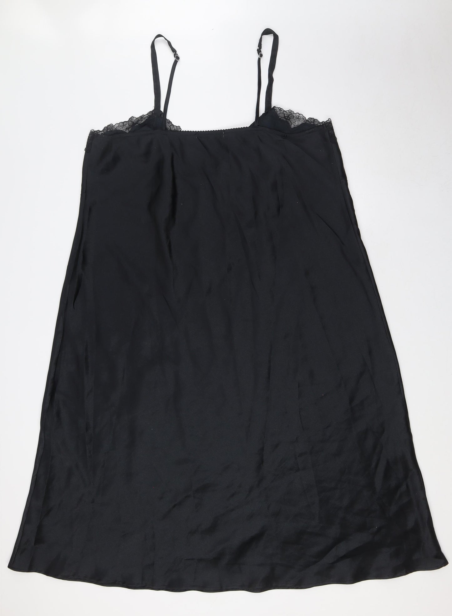 Joanna Hope Womens Black Solid Polyester Cami Dress Size 24 - Floral Embellished