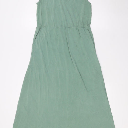 Great Plains Womens Green Modal A-Line Size 8 V-Neck - Pockets