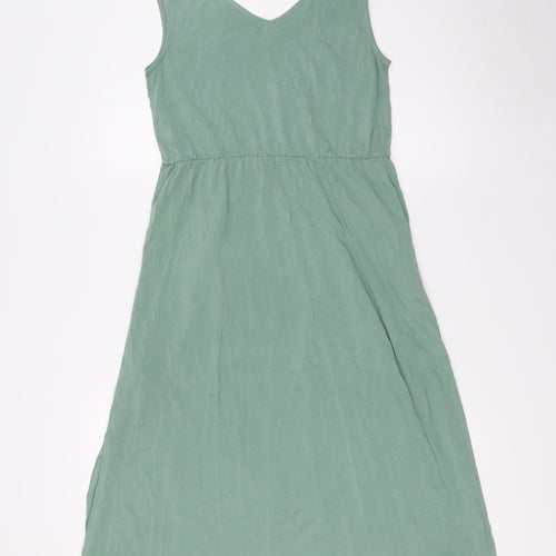 Great Plains Womens Green Modal A-Line Size 8 V-Neck - Pockets