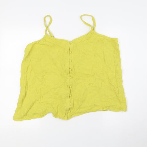 Yours Womens Yellow Cotton Camisole T-Shirt Size 20 Square Neck
