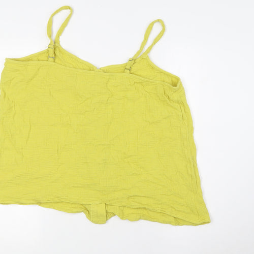 Yours Womens Yellow Cotton Camisole T-Shirt Size 20 Square Neck