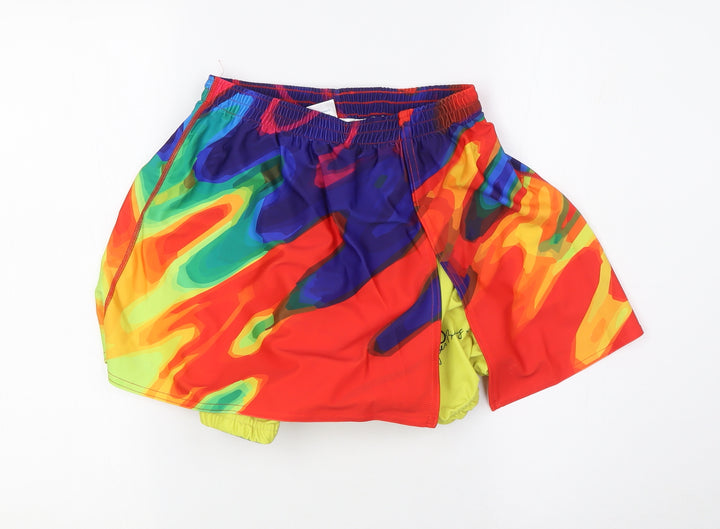Bella Goes Biking Womens Multicoloured Polyester A-Line Skort Size L Regular - Biking Shorts