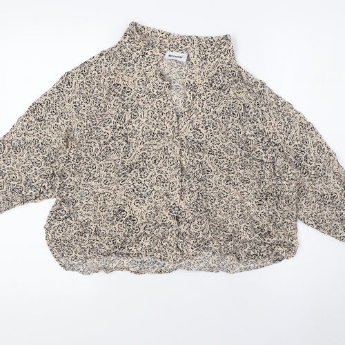 Weekday Womens Beige Polyester Basic Blouse Size S V-Neck