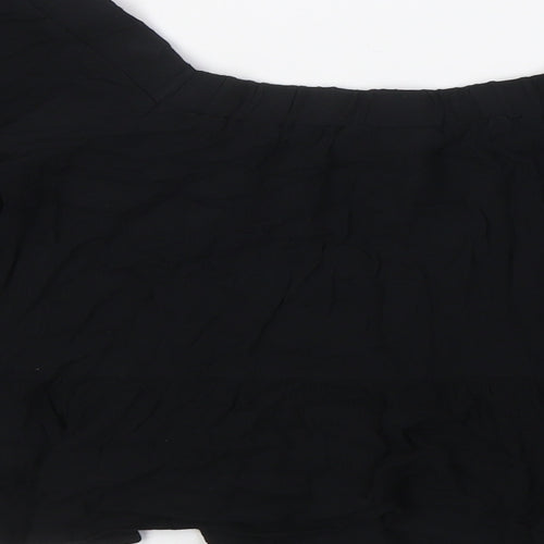 ASOS Womens Black Viscose Basic Blouse Size 8 Square Neck - Peplum