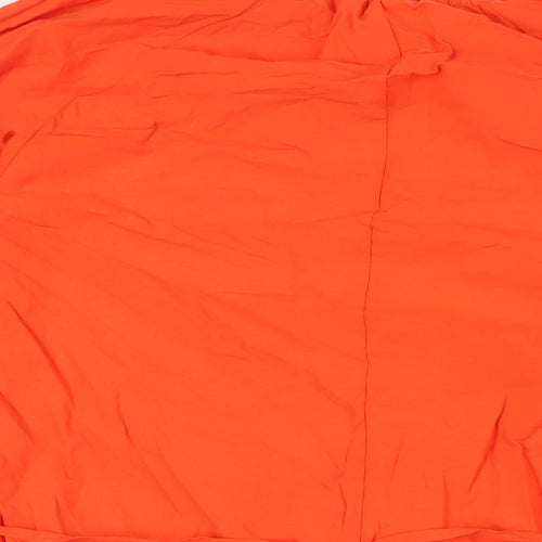 H&M Womens Orange Cotton A-Line Size S Round Neck - Belted
