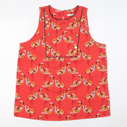 NEXT Womens Multicoloured Floral Polyester Camisole Tank Size 12 Round Neck - Flamingos