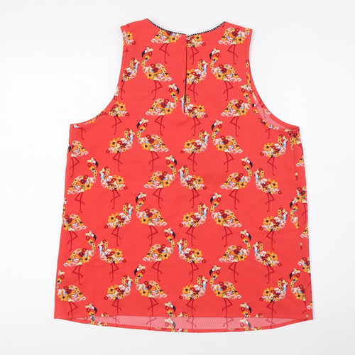 NEXT Womens Multicoloured Floral Polyester Camisole Tank Size 12 Round Neck - Flamingos