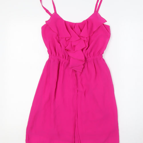 FOREVER 21 Womens Pink Polyester A-Line Size S Scoop Neck