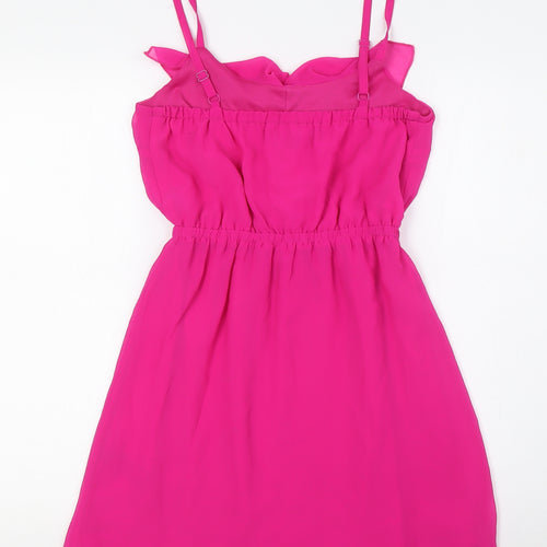 FOREVER 21 Womens Pink Polyester A-Line Size S Scoop Neck