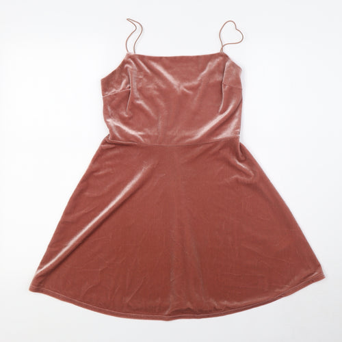 Urban Outfitters Womens Pink Polyester A-Line Size S Square Neck