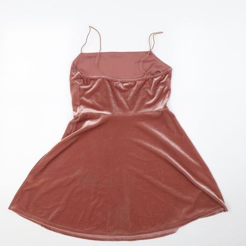 Urban Outfitters Womens Pink Polyester A-Line Size S Square Neck