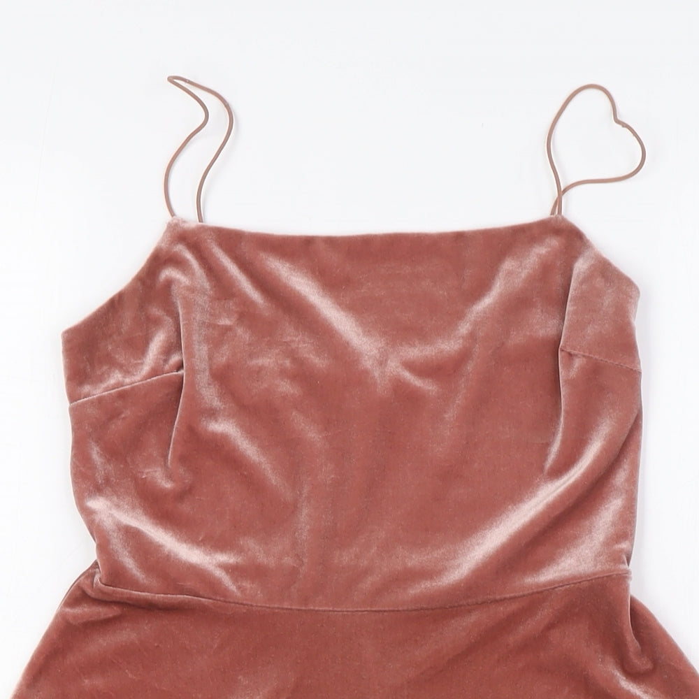 Urban Outfitters Womens Pink Polyester A-Line Size S Square Neck