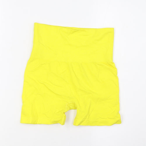 H&M Womens Yellow Polyester Compression Shorts Size S L4 in Slim - High Waist